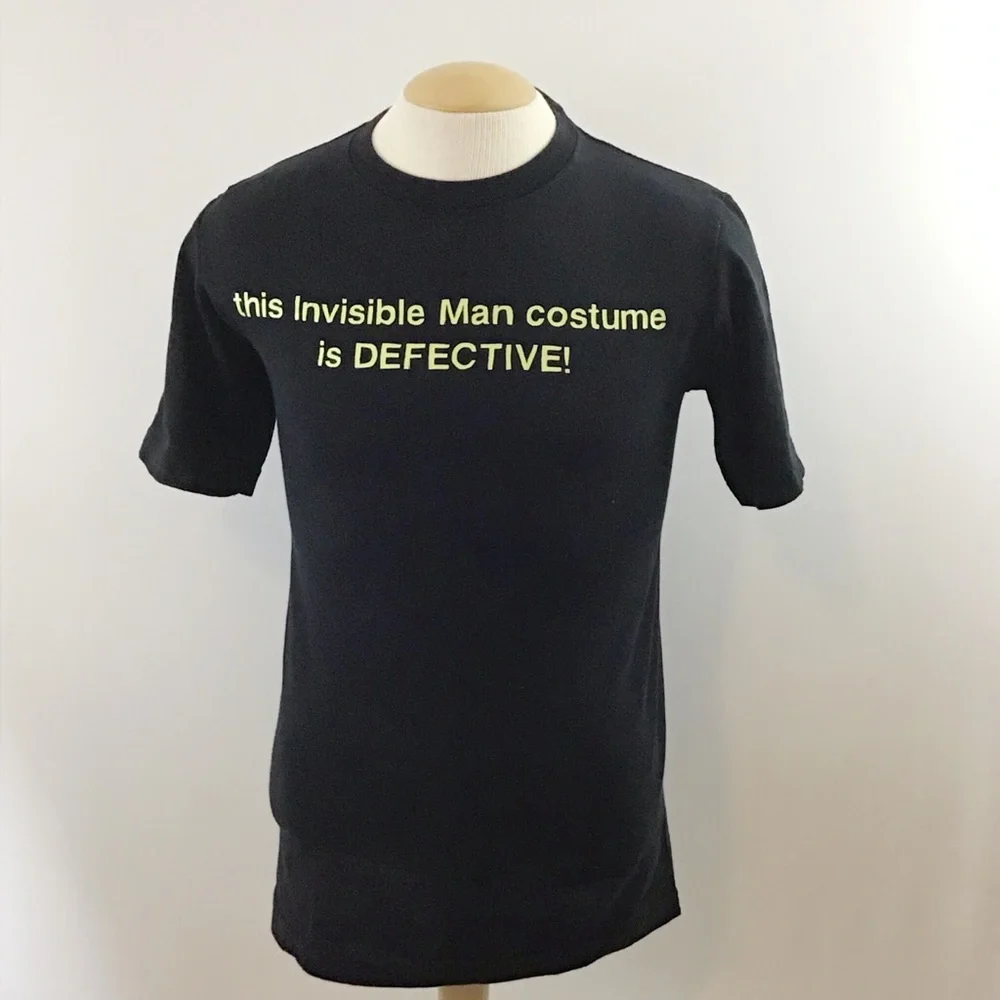 INVISIBLE MAN COSTUME GLOW IN THE DARK T-SHIRT - Picture 1 of 4